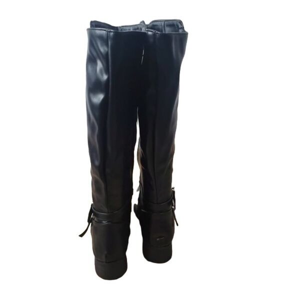 Black Knee moto riding grunge concert boot with buckles new size 8 - Picture 4 of 6